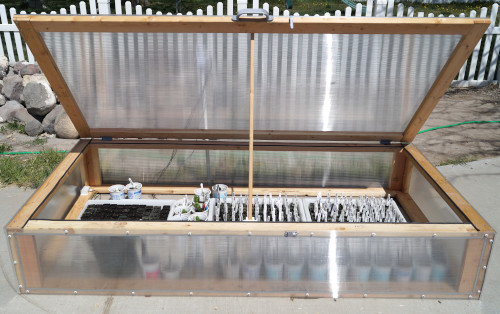 Experimental Cold Frame With Temperature and Moisture Sensors