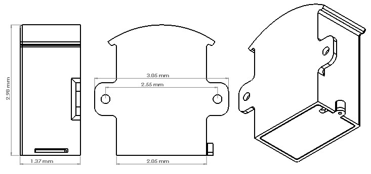 Battery Box 6AA Dimensions