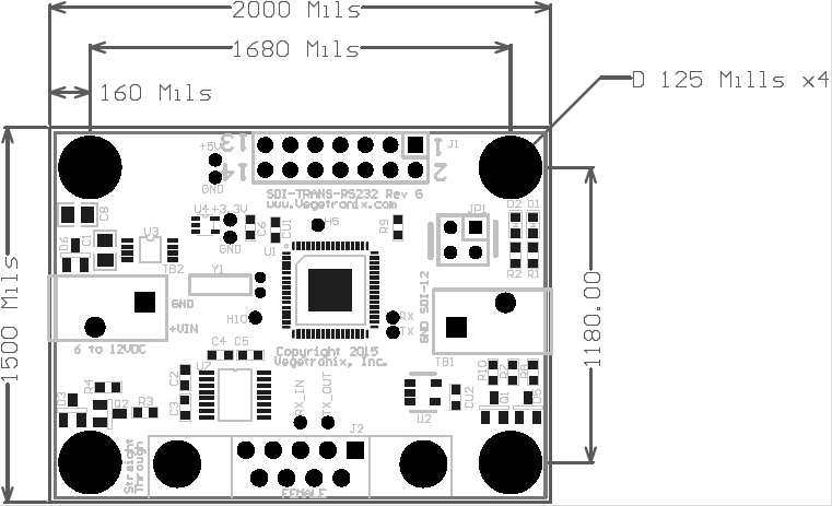 SDI RS232 Dimensions