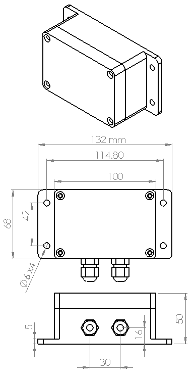 Sensor Display Dimensional Drawing