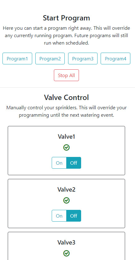 WiFi Latching Sprinkler Controller - Manual Channel