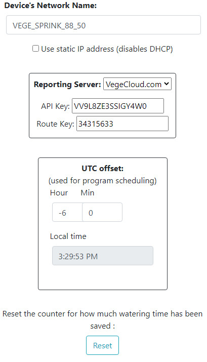 WiFi Latching Sprinkler Controller - Settings